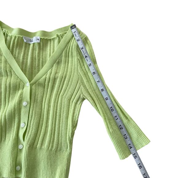 Talulah Button Down Green Cardigan Women's M Casual Fairy Layering Coastal - Picture 4 of 8